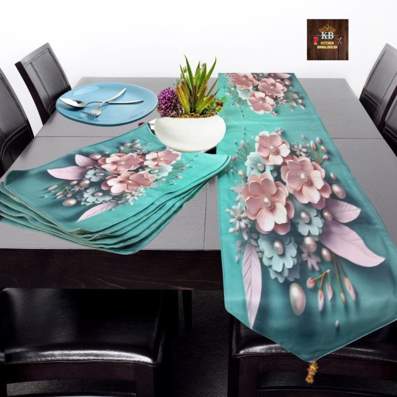 A1 3D Dining Table Runner + Mat 6p